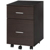 Mobile Filing Cabinet, Vertical File Cabinet with 2 Drawers, Wheels, for Letter or A4 File, Brown