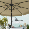 10 ft Patio Umbrella with Push Button Tilt and Crank, Outdoor Market Table Umbrella Parasol, Khaki