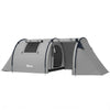 3-4 Person Camping Tent with 2 Rooms, 3000mm Waterproof Portable Family Tent with Carry Bag, Grey