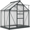 Greenhouse Garden, Green House, Outdoor Greenhouse Kit, PC Board with Sliding Door, 6.2' x 4.3' x 6.6'