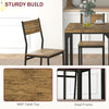 Dining Table Set for 2, 3 Piece Kitchen Table and Chairs with Metal Legs for Small Spaces, Rustic Brown