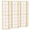6 Panel Room Divider, 5.6 ft Folding Wall Divider Room Partition for Home Office, Bedroom, Living Room, Natural Wood