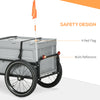 Steel Trailer for Bike, Bicycle Cargo Trailer with Foldable Storage Box and Safe Reflectors, Max Load 88LBS, Grey