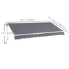 12' x 10' Manual Retractable Awning Outdoor Sunshade Shelter with Adjustable & Versatile Design, Dark Grey