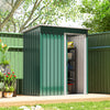 5 x 3 FT Outdoor Storage Shed with Sliding Door and Sloped Roof, Steel Frame Garden Shed Tool Equipment