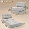 3-in-1 Folding Sofa Bed, Convertible Sleeper Chair Bed with Thick Cushion, Pillows, Beige Grey