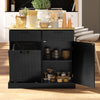 Hidden Garbage Bin Cabinet, Tilt Out Trash Cabinet w/ 2 Drawers, Freestanding Kitchen Island for Laundry