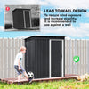 5 x 3 FT Outdoor Storage Shed with Sliding Door and Sloped Roof, Steel Frame Garden Shed Tool Equipment, Black