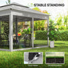 11' x 11' Pop Up Canopy 2-Tier Soft Top Shelter Event Tent w/ Netting Carry Bag for Patio Backyard Garden, Light Grey