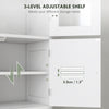 Freestanding Bathroom Cabinet with Glass/Louvred Doors, Tall Bathroom Cabinet for Kitchen, Study, Living Room