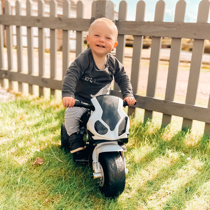 Kids Motorcycle, 6V Battery Powered Toddler Motorcycle with Headlight, Music, 3 Wheels Electric Motorcycle for Kids, Licensed BMW, Gift for Boys & Girls -Black