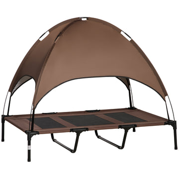 Elevated Dog Bed with Canopy, Portable Raised Dog Cot for XL Sized Dogs, Indoor & Outdoor, 48