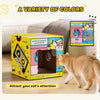 2 in 1 Cardboard Cat House, Cat Scratcher for Indoor Cats with Scratching Board & Catnip