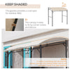 7' x 5' BBQ Grill Gazebo Tent, Garden Grill Canopy with Steel Frame and Hooks, Outdoor Sun Shade, Beige