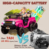 Qaba 12V 4WD/2WD Kids Electric Car w/ Remote Control, Spring Suspension, Back Trailer, Light, Music, Soft Start, Pink
