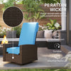 Outdoor Rattan Wicker Lounge Chair with Footrest & Soft Cushion for Patio, Garden, Backyard