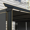 10' x 10' Metal Pergola, Outdoor Pergola with Retractable Canopy, for Garden, Patio, Backyard, Deck