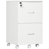 2 Drawer File Cabinet with Lock, Small Rolling Filing Cabinet for A4, Letter-Size Documents, Printer Stand for Home Office, 17