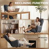 Office Chair with Foot Rest, Ergonomic Reclining Computer Gaming Chair w/ Snow Flannel Fabric, Thick Cushion, Dark Grey