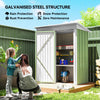 Outdoor Storage Shed, Steel Lean-to Shed with Adjustable Shelf, Lock, Gloves, 5'x3'x6'