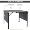 12' x 10' Outdoor Patio Gazebo Pergola with Retractable Canopy Roof, Steel Frame with Stakes, Unique Design, Grey