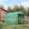 13'x6.6'x6.6' Polytunnel Greenhouse Walk in Greenhouse with Windows, Door & Wind Resistance Level 5, Green