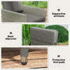 Wicker Outdoor Recliner Chair, Wicker Reclining Patio Chair with Adjustable Backrest and Cushion, Grey