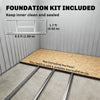 7' x 4' Galvanised Steel Garden Shed, with Foundation Kit -, Grey