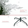 7.5 Feet Pencil Snow Flocked Artificial Christmas Tree with 880 Realistic Cypress Branches, Auto Open, Green