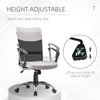 Mid Back Office Chair, Linen Adjustable Office Chair with Lumbar Back Support, Arm, Adjustable Height, Grey
