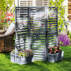 Outdoor Privacy Screen Wood Privacy Panel with 4 Planter Boxes, Raised Bed with 3 Panels, Drainage Holes