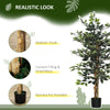 4.3FT Artificial Ficus Tree, Fake Tree with Leaves, Faux Plant in Nursery Pot for Indoor Decoration