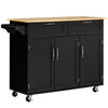 Modern Kitchen Island, Utility Kitchen Serving Cart with 2 Storage Drawers & Cabinets for Dining Room