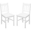 Dining Chairs Set of 2, Kitchen Chair with Slat Back, Pine Wood Structure for Living Room and Dining Room, White