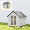 Large Plastic Dog House Outdoor Indoor, Water Resistant Puppy Shelter with Base Support, 34.6