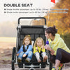 2-in-1 Bike Trailer for Kids, Foldable 2-Seat Baby Stroller with 5-Point Harness, Rubber Wheels, Storage Bag, Black