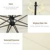 Φ10' Deluxe Cantilever Umbrella Outdoor Market Parasol Banana Hanging Offset Sunshade Crank Cross Base Beige