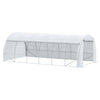20'x10'x6.6' Tunnel Greenhouse with UV-Resistant Cover, Zippered Door and 12 Roll-up Windows, Outdoor Green House for Garden Plant, White