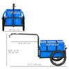 Steel Trailer for Bike, Bicycle Cargo Trailer with Foldable Storage Box and Safe Reflectors, Max Load 88LBS, Blue