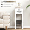 Nightstand Set of 2 with Drawer and Open Storage Shelf White
