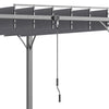 12.8' x 9.7' Outdoor Pergola with Retractable Roof, Aluminium Louvered Pergola Canopy Gazebo for Lawn Garden Patio, Grey