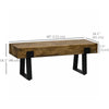 Outdoor Bench, Garden Bench with Metal Legs, Rustic Wood Effect Concrete, Indoor or Outdoor Use for Patio, Park, Porch and Lawn, Natural and Black