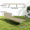 Folding Outdoor Lounge Chair Reclining Tanning Chair with Breathable Mesh Fabric for Patio Garden Pool, Brown