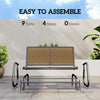 Outdoor Glider Bench, 2 Person Patio Glider Chair, Gliding Outdoor Garden Loveseat Swing Bench with Breathable Mesh Fabric, Steel Frame for Backyard, Porch, Brown