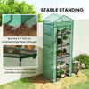 5 Tier Mini Greenhouse, Portable Outdoor Flower Stand with Shelf Clips, Indoor Greenhouse with Steel Frame, Transparent, 27.25