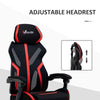 Chaise de gaming ergonomique style course avec repose-pieds, appuie-tête, siège pivotant inclinable à dossier haut et hauteur réglable, noir et rouge