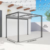10x7ft Pergola with Retractable Roof Outdoor Patio Sun Shelter Garden Grape Tent Water-resistant Yard Shade