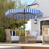 8.7FT Tilting Patio Umbrella with 8 Ribs, Crank Handle, Air Vent for Outdoor, Garden and Pool, Navy Blue