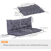 2 Seater Garden Bench Cushion, Soft Thick Outdoor Non-Slip 2 Seater Soft Pad With Backrest for Garden Patio, 52