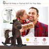 Qaba Kids Rocking Horse Plush Animal on Wooden Rockers with Sounds, Wooden Base and Bear Toy, Baby Rocking Chair, Brown